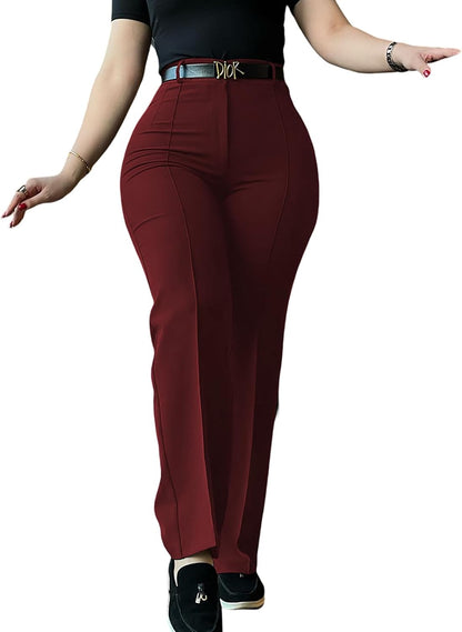 Work Pants for Women High Waist Straight Leg Work Pants Business Casual Trousers