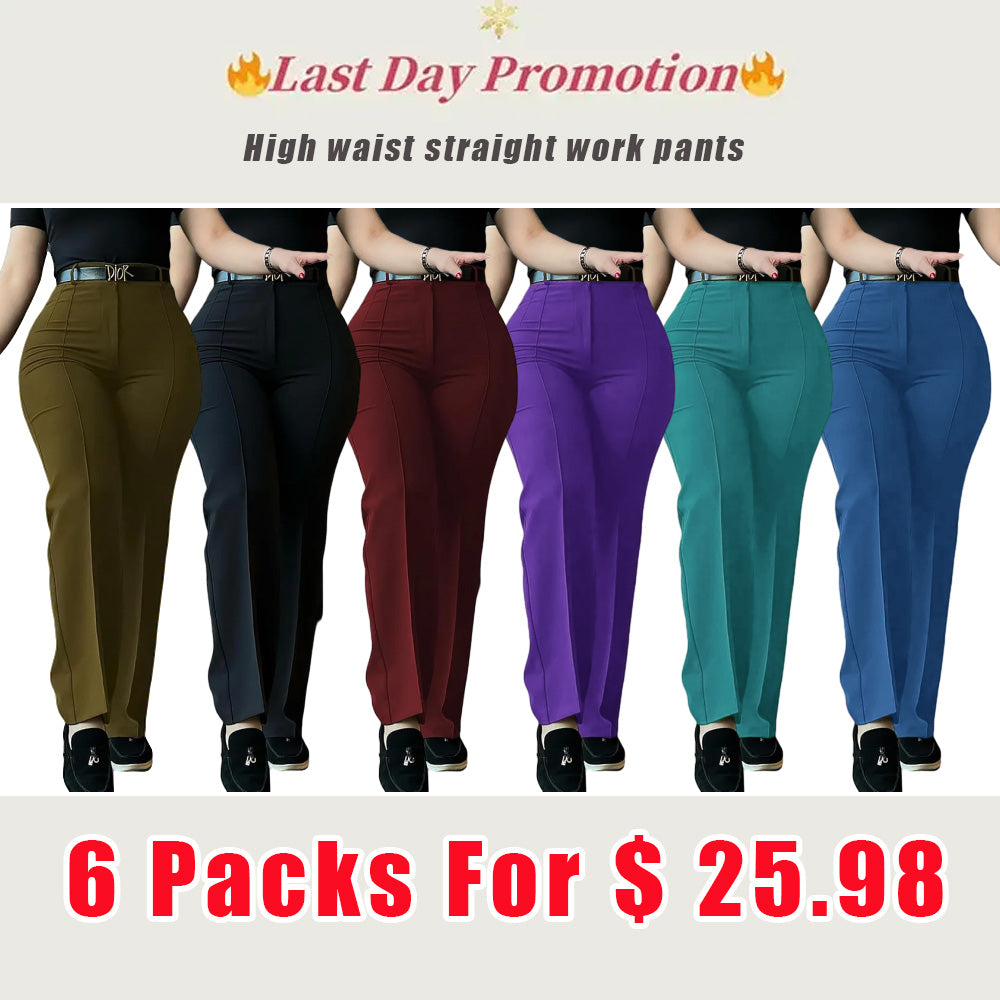 Work Pants for Women High Waist Straight Leg Work Pants Business Casual Trousers