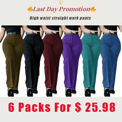 Work Pants for Women High Waist Straight Leg Work Pants Business Casual Trousers