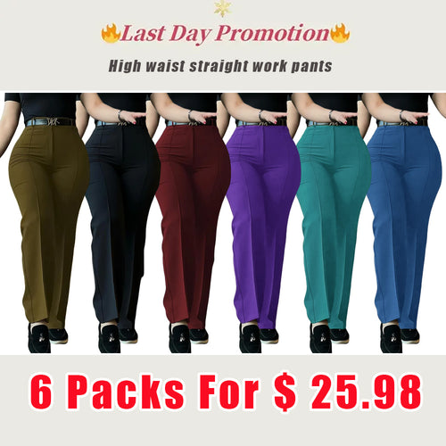 Work Pants for Women High Waist Straight Leg Work Pants Business Casual Trousers