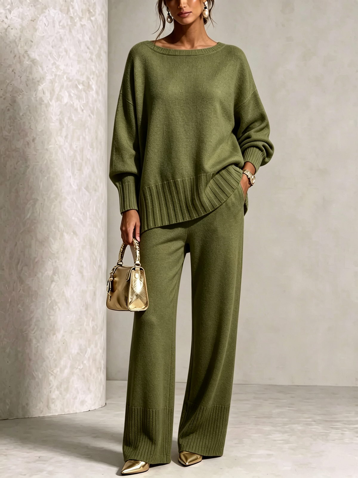 🎁New Arrivals🔥Hot Sale Soft Cashmere Casual Sweater Suit