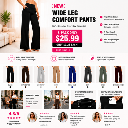 🌞Summer Hot Sale🔥Women's High-Waisted Loose Business Casual Yoga Pants with Pockets