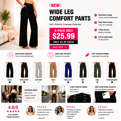 🌞Summer Hot Sale🔥Women's High-Waisted Loose Business Casual Yoga Pants with Pockets