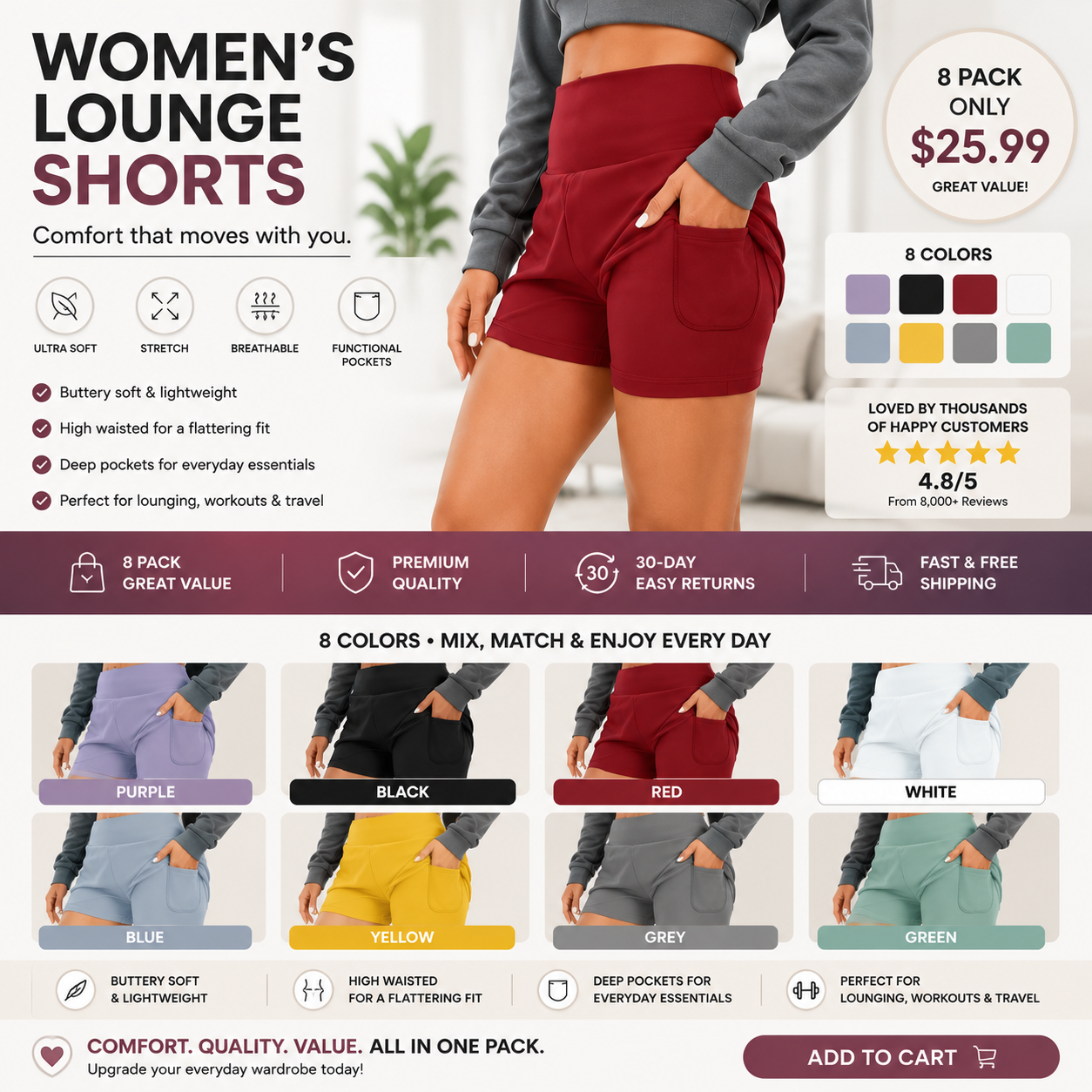 💝 Last Day Sale ⏰ Softlyzero Airy Super High-Waisted Cool-Touch Yoga Shorts